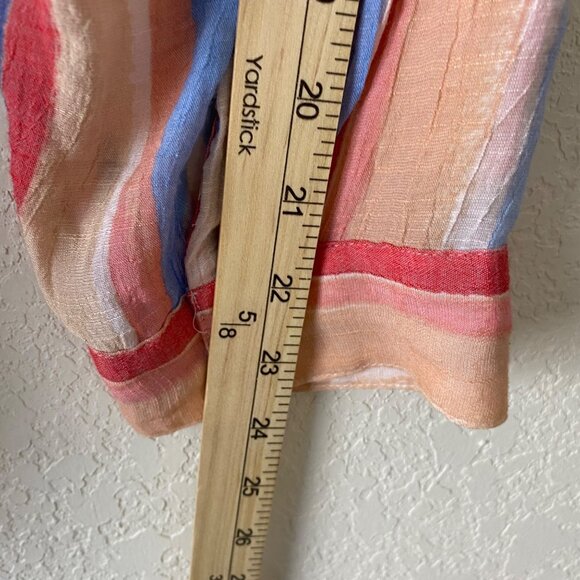 Zac & Rachel Button Up Blouse Woman 1X Striped Coastal Relaxed Beach Resort - Picture 12 of 13